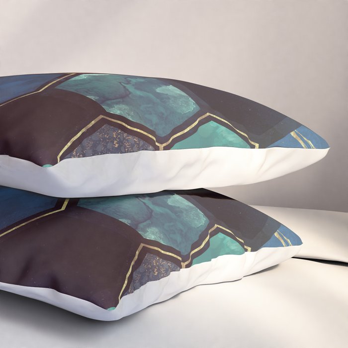 Blue & Gold Pillow Sham Gallery Image 3