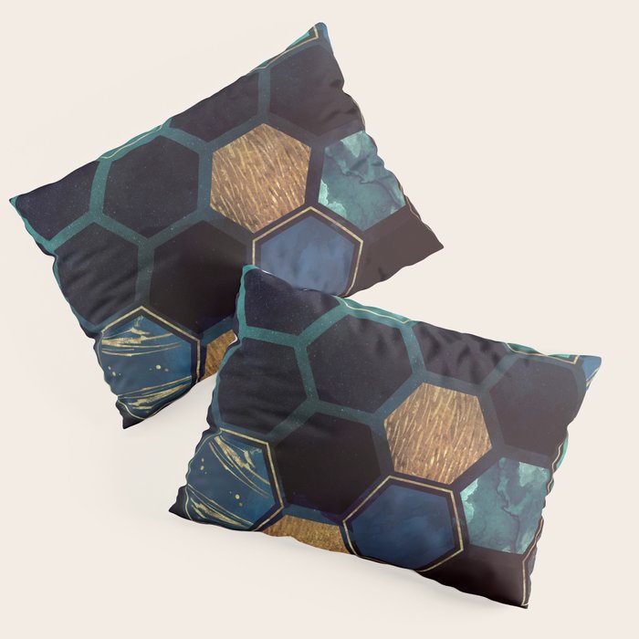 Blue & Gold Pillow Sham Gallery Image 1