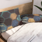 Blue & Gold Pillow Sham Gallery Image 2