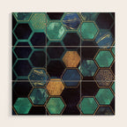 Blue & Gold Wood Wall Art Gallery Image 1