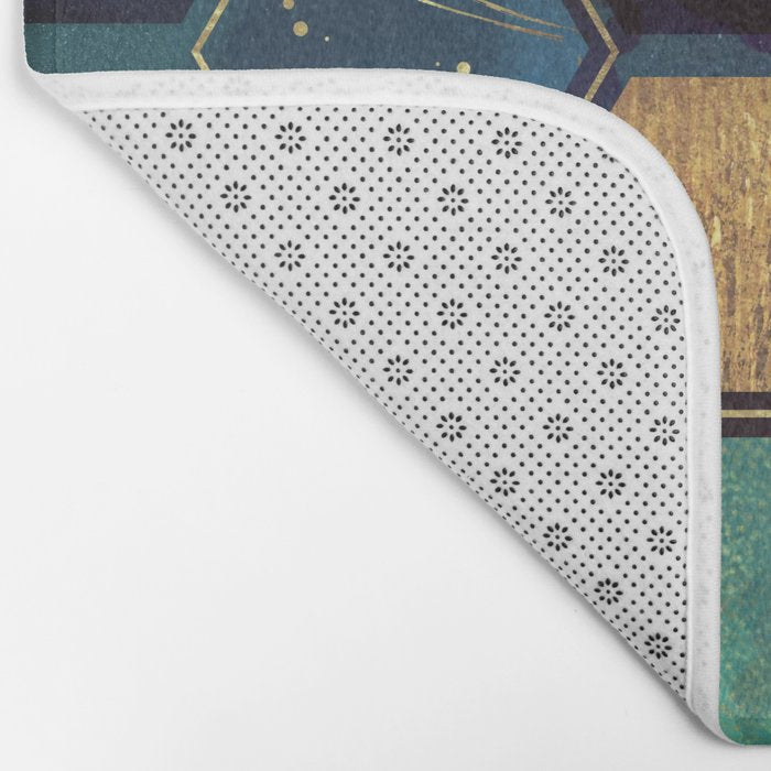 Blue & Gold Bath Mat Gallery Image 2