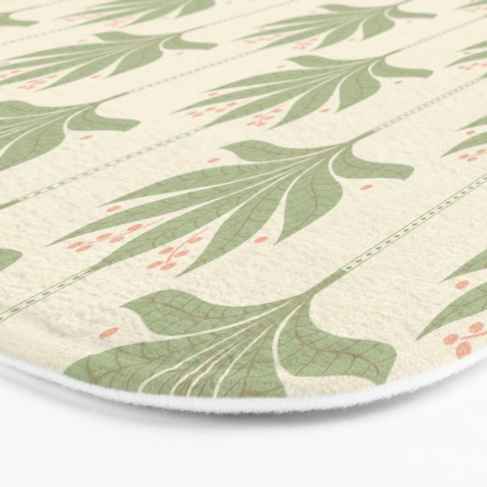 Shaker Palm Motif in Sage and Linen Bath Mat Gallery Image 3