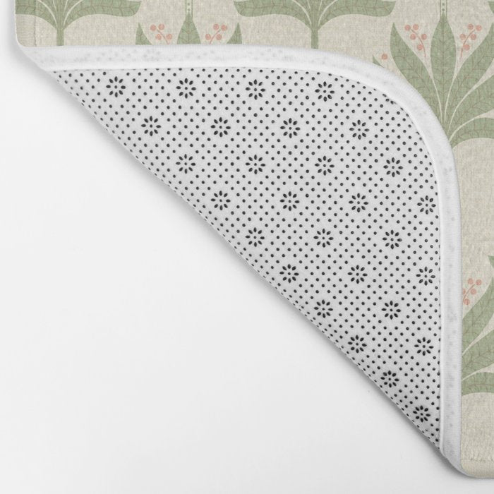 Shaker Palm Motif in Sage and Linen Bath Mat Gallery Image 2