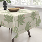 Shaker Palm Motif in Sage and Linen Tablecloth Gallery Image 3