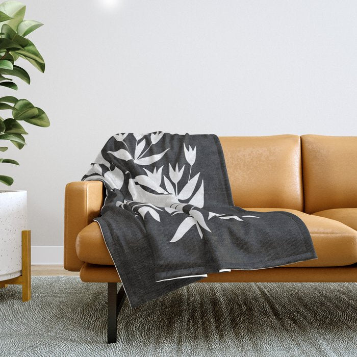 Vining Bell Flower ii Throw Blanket Gallery Image 1