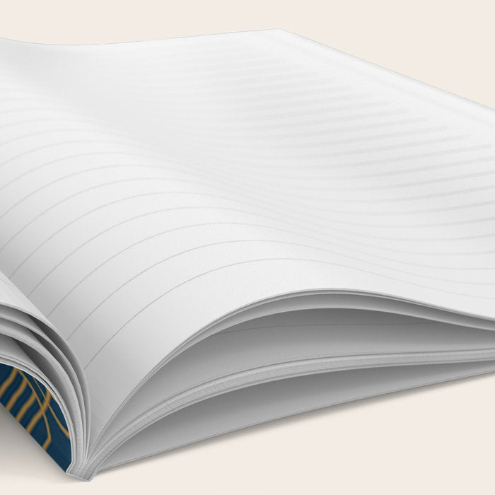 Art Deco Abstract Navy Blue & Gold Pattern Notebook Gallery Image 2