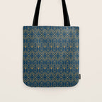 Art Deco Abstract Navy Blue & Gold Pattern Tote Bag Gallery Image 1