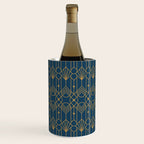 Art Deco Abstract Navy Blue & Gold Pattern Wine Chiller Gallery Image 3