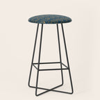 Art Deco Abstract Navy Blue & Gold Pattern Stool Gallery Image 1