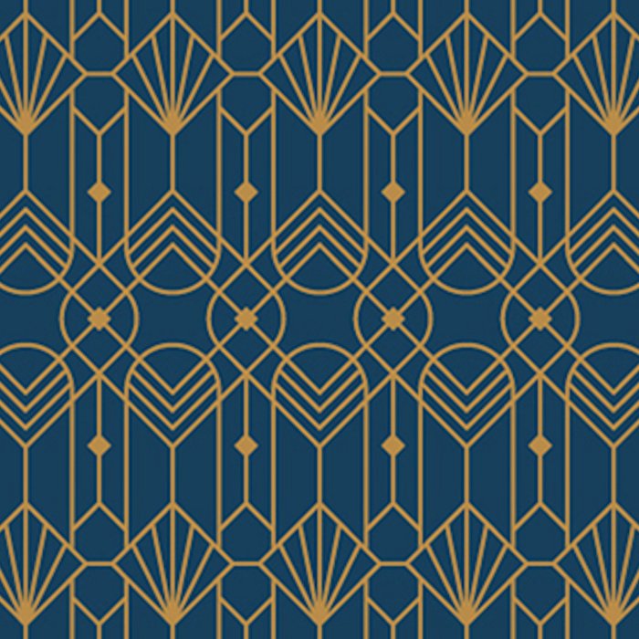 Art Deco Abstract Navy Blue & Gold Pattern Coffee Mug Gallery Image 2