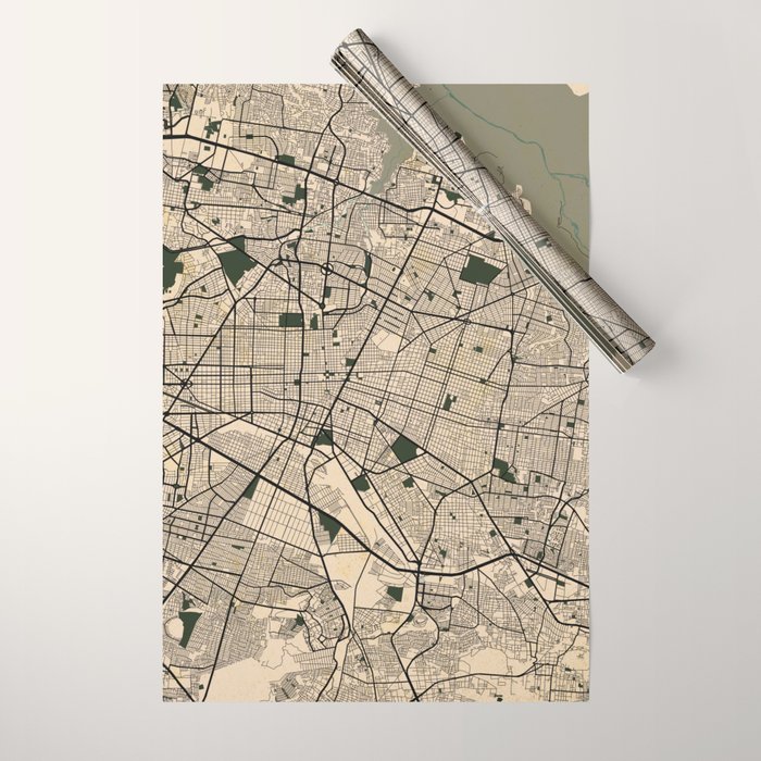 Guadalajara City Map of Jalisco, Mexico - Vintage Wrapping Paper Gallery Image 1