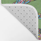 Crocodiles (Textured Green and Pink) Bath Mat Gallery Image 2