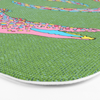 Crocodiles (Textured Green and Pink) Bath Mat Gallery Image 3