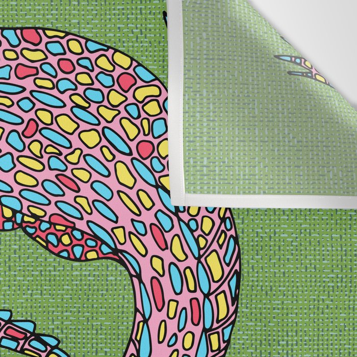 Crocodiles (Textured Green and Pink) Wall Tapestry Gallery Image 3