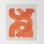 Mid Century Modern Abstract Painting Orange Watercolor Brush Strokes Throw Blanket Gallery Image 2