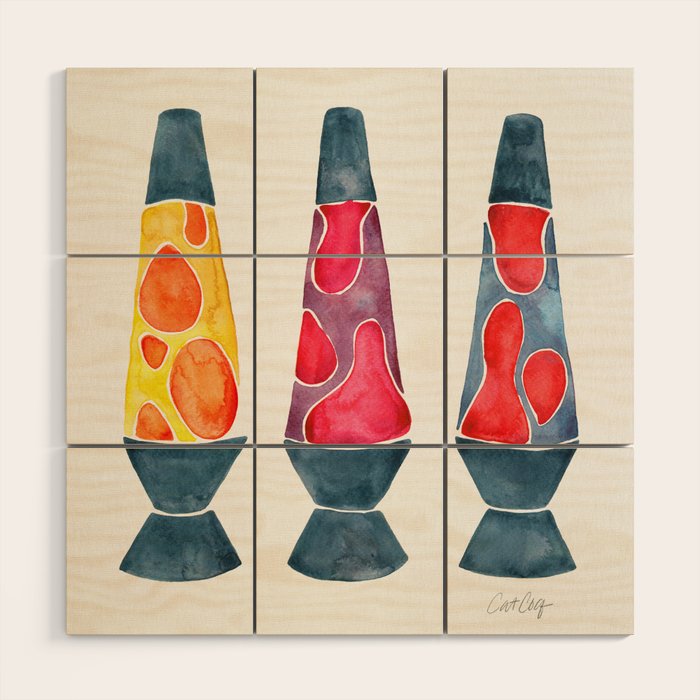 Retro Vibes - Warm Palette Wood Wall Art Gallery Image 1