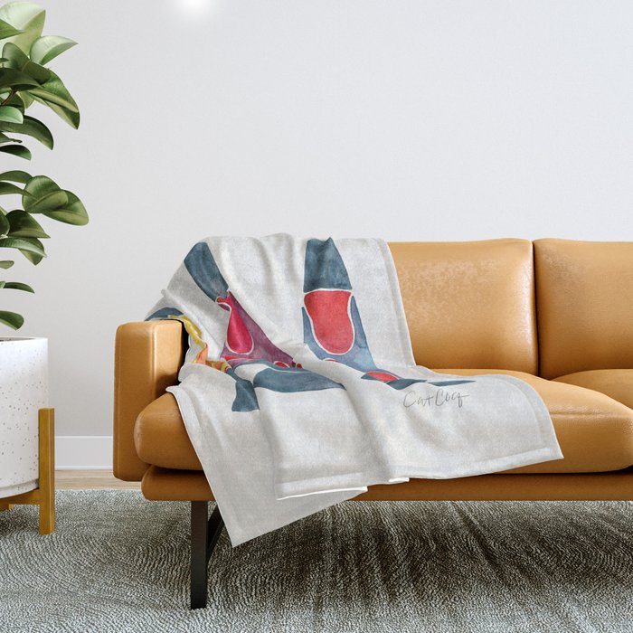 Retro Vibes - Warm Palette Throw Blanket Gallery Image 1