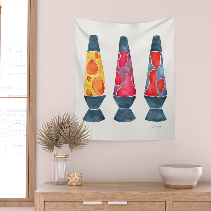 Retro Vibes - Warm Palette Wall Tapestry Gallery Image 2