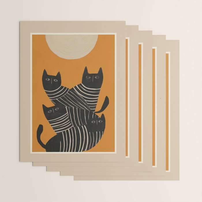 Abstract Black Cats Wrapping Paper Gallery Image 3
