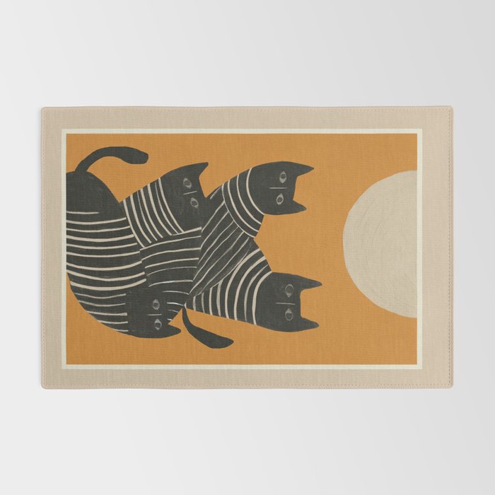 Abstract Black Cats Rug Gallery Image 2