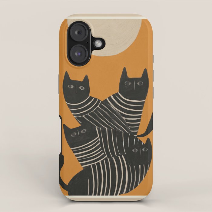 Abstract Black Cats iPhone Case Gallery Image 1
