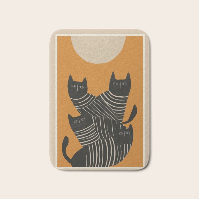 Abstract Black Cats Bath Mat Gallery Image 1