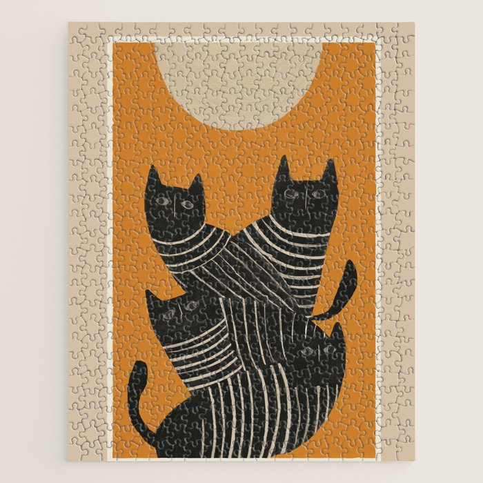 Abstract Black Cats Jigsaw Puzzle Gallery Image 1