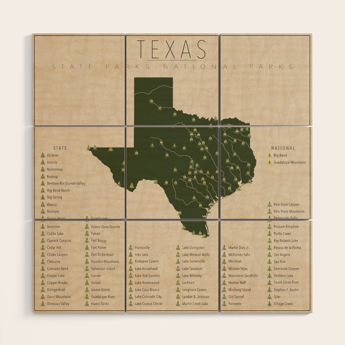 Texas Parks Wood Wall Art Gallery Image 1