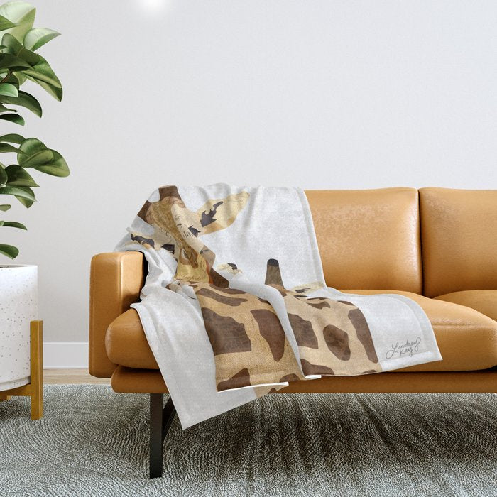 Giraffe Collage Throw Blanket Gallery Image 1