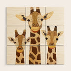 Giraffe Collage Wood Wall Art Gallery Image 1