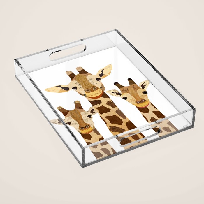 Giraffe Collage Acrylic Tray Gallery Image 1