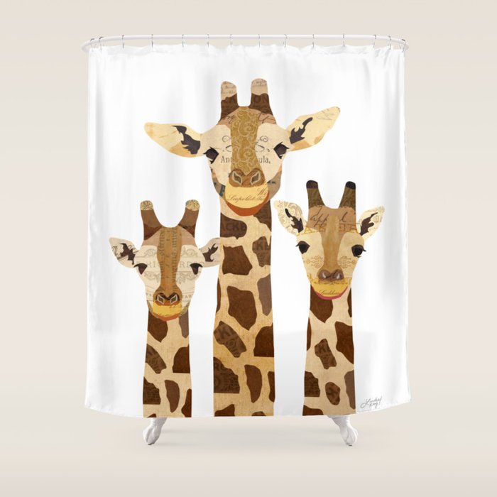 Giraffe Collage Shower Curtain Gallery Image 1