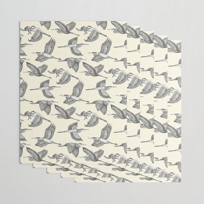 great blue herons pearl Wrapping Paper Gallery Image 3