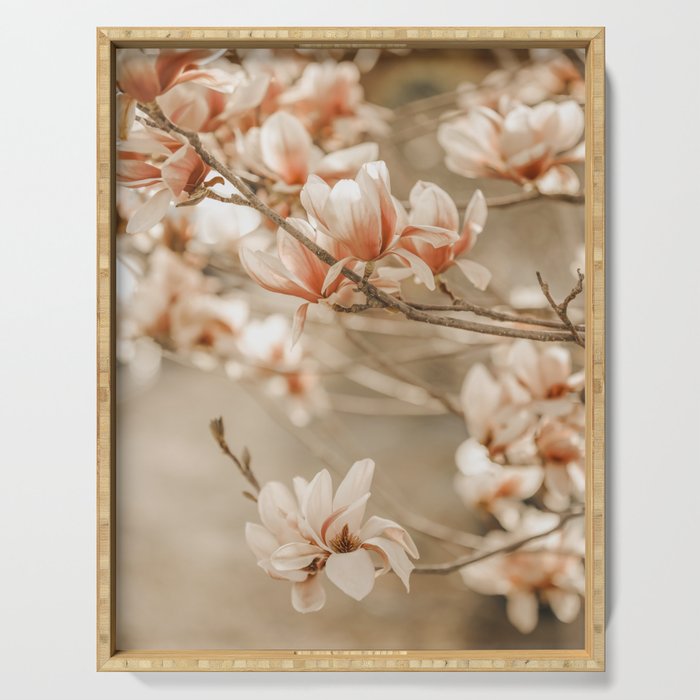 MAGNOLIA PEACH BLOSSOM TREE Serving Tray Gallery Image 1
