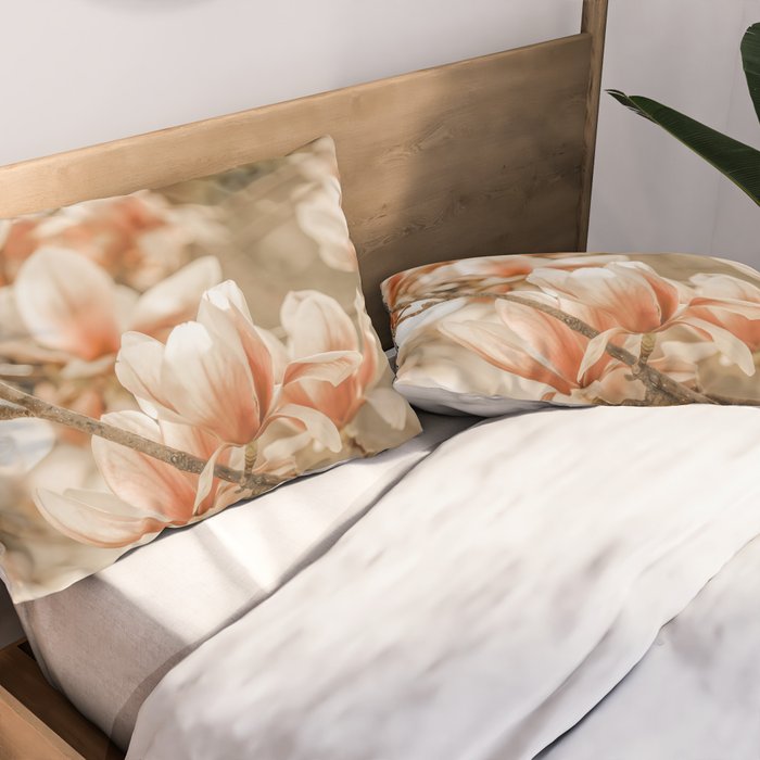 MAGNOLIA PEACH BLOSSOM TREE Pillow Sham Gallery Image 2