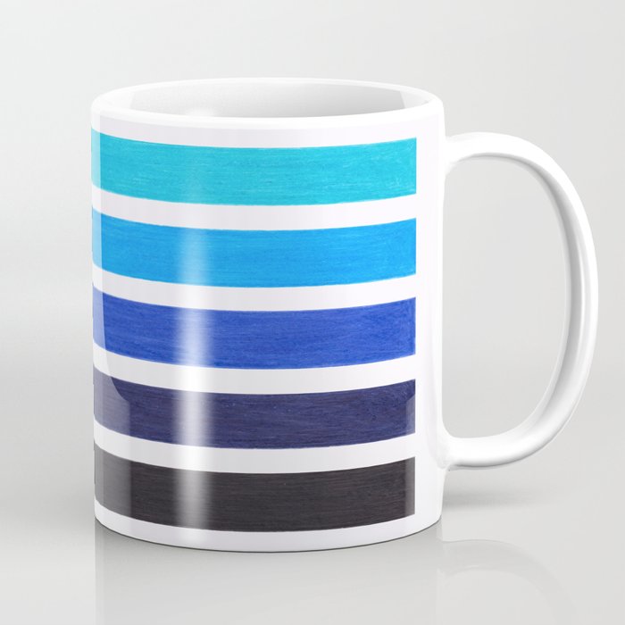 Colorful Blue Stripe Pattern Coffee Mug Gallery Image 1