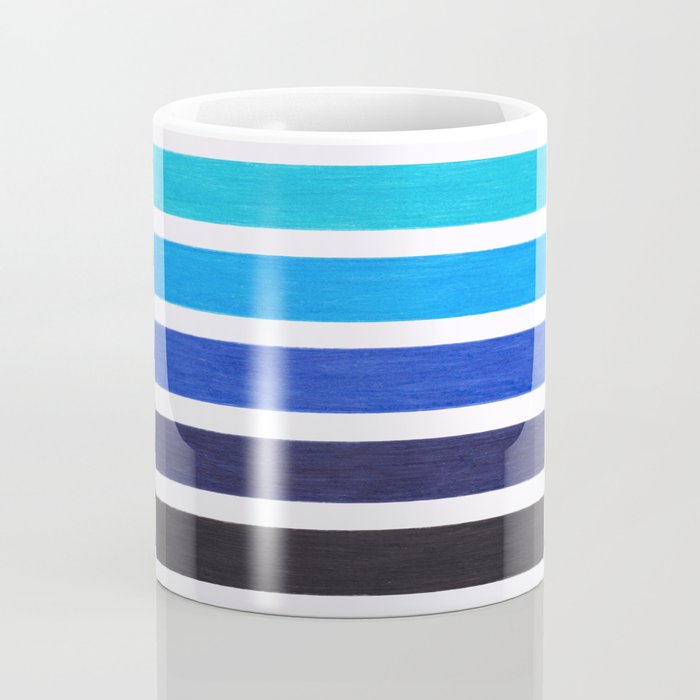 Colorful Blue Stripe Pattern Coffee Mug Gallery Image 4