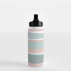 Festive, Abstract, Stripes Pattern, Pink, Green, White Water Bottle Gallery Image 2