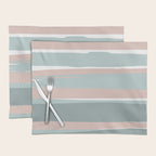 Festive, Abstract, Stripes Pattern, Pink, Green, White Placemat Gallery Image 1