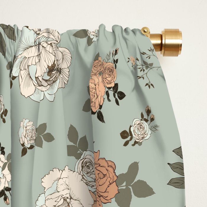 romantic pattern with lush peonies Window Curtain Gallery Image 2