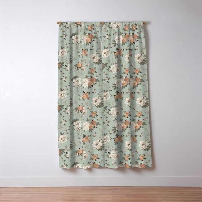 romantic pattern with lush peonies Window Curtain Gallery Image 3