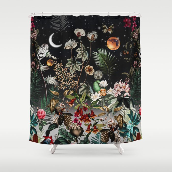 Future Garden Botanical Night Shower Curtain Gallery Image 1
