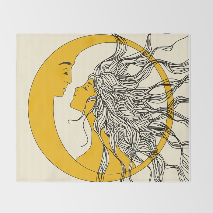 Sun and Moon Throw Blanket Gallery Image 2