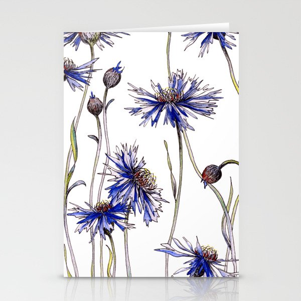 Blue Cornflowers, Illustration Stationery Card Gallery Image 1
