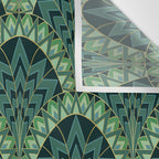 Green Art Deco Papyrus Wall Tapestry Gallery Image 3