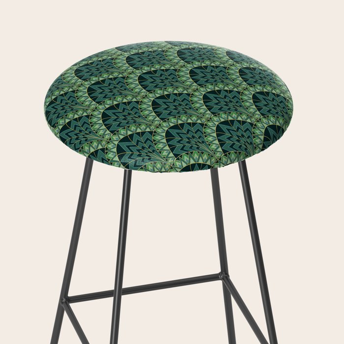 Green Art Deco Papyrus Stool Gallery Image 2