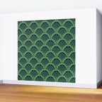 Green Art Deco Papyrus Wall Mural Gallery Image 2