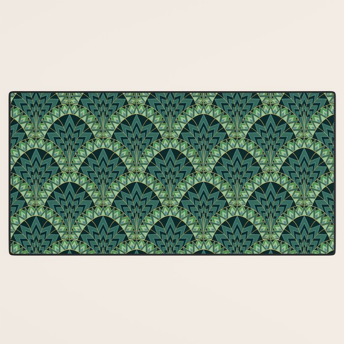 Green Art Deco Papyrus Desk Mat Gallery Image 3