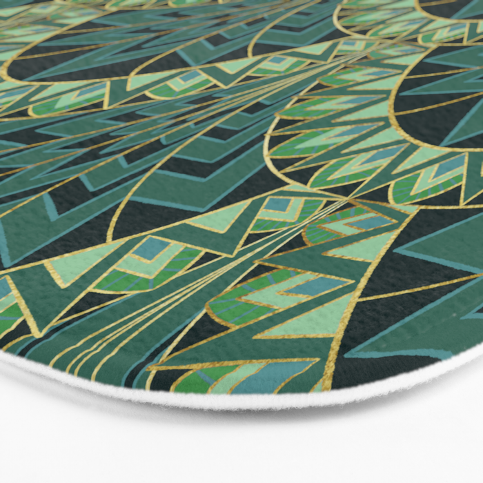 Green Art Deco Papyrus Bath Mat Gallery Image 3
