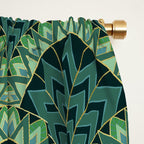 Green Art Deco Papyrus Window Curtain Gallery Image 2